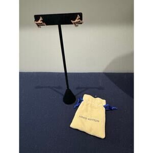 Louis Vuitton LV Initials Sparkle Stud Earrings in Gold Tone